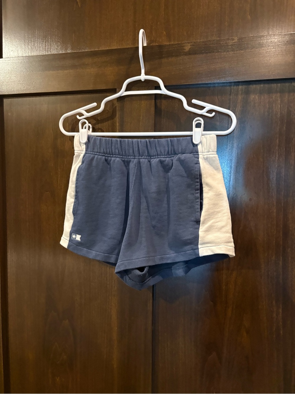 Salty Crew Blue and Cream Colorblock Women's Athletic Shorts